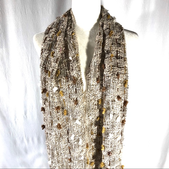 2 Chic Beige Loose Knit Scarf - Picture 5 of 8